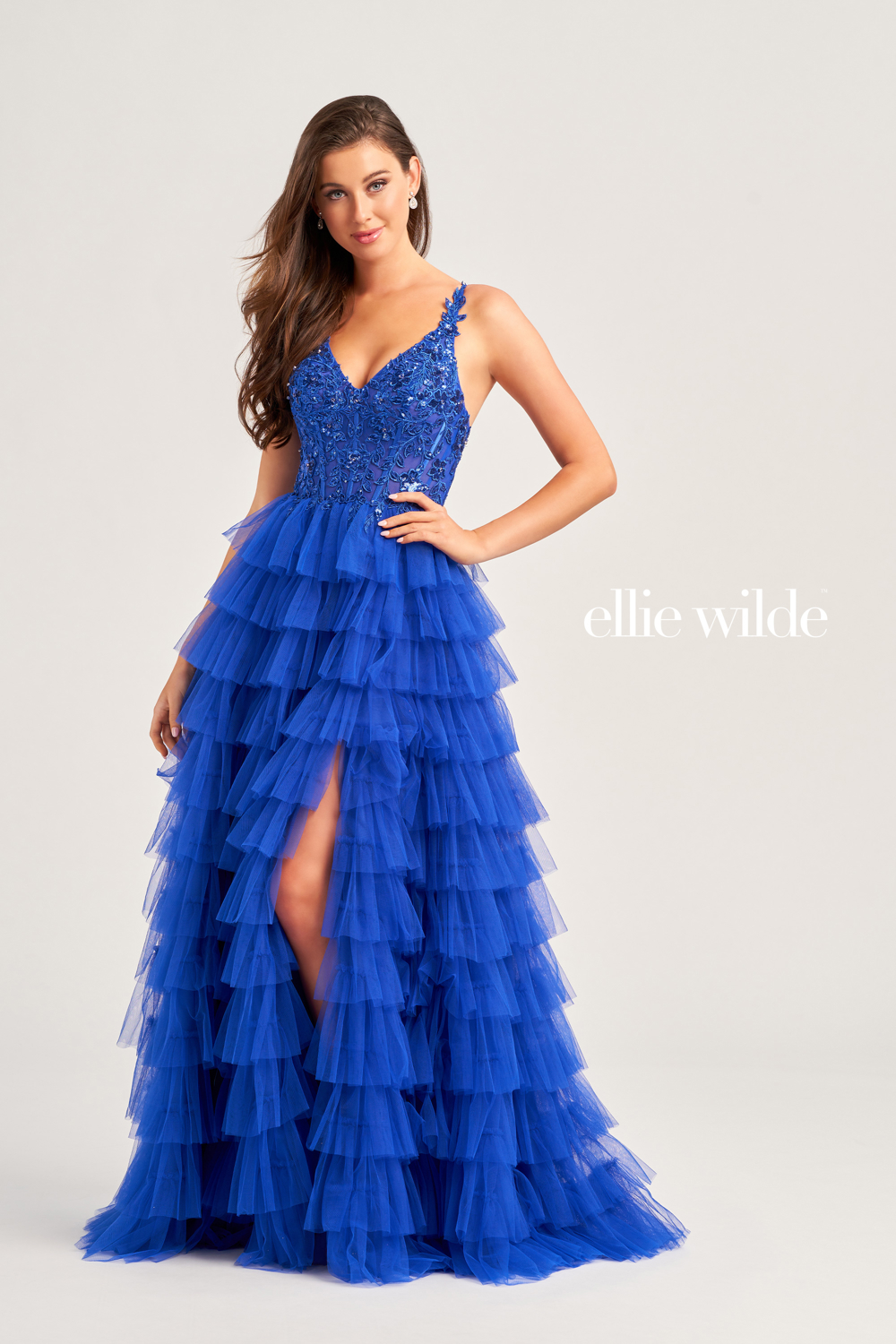 blue poofy prom dresses